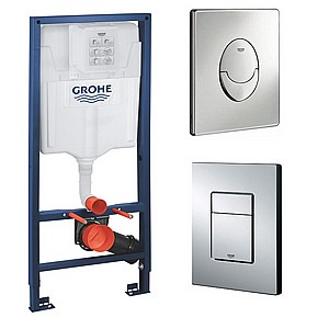 ניאגרה סמויה גבוה לקיר גבס כולל לחצן גרואה GROHE ניאגרה סמויה גבוה לקיר גבס כולל לחצן גרואה GROHE